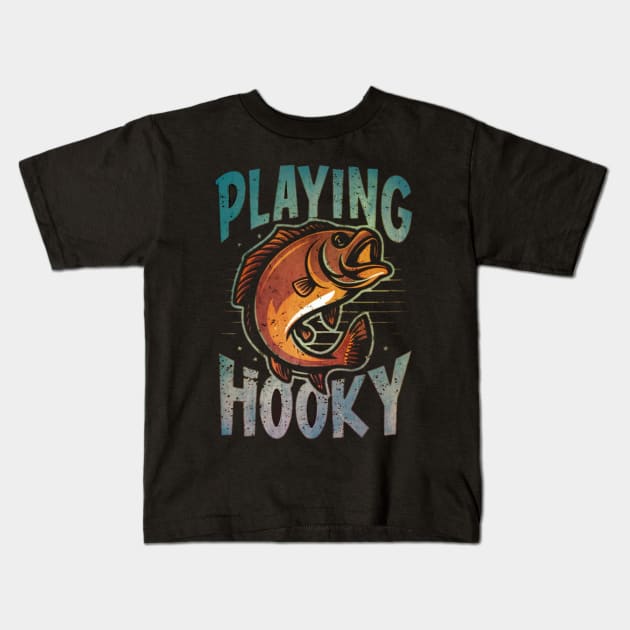 🐟 PLAYING HOOKY 🐟 Kids T-Shirt by INLE Designs